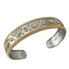 Two-Tone CZ Cuff Bangle
