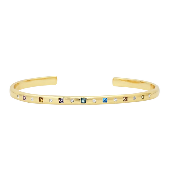 Multi-Colored CZ Cuff Bracelet