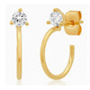 Small Thin Hoops With CZ Accents