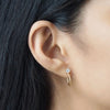 Small Thin Hoops With CZ Accents