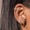 Small Thin Hoops With CZ Accents