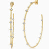 Large Gold Hoops With CZ Stations