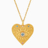 Gold Heart Evil Eye Necklace