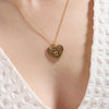 Gold Heart Evil Eye Necklace