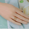 CZ Triple Line Adjustable Ring