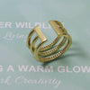 CZ Triple Line Adjustable Ring