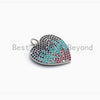 Pave Rainbow Multi Color Heart Pendant