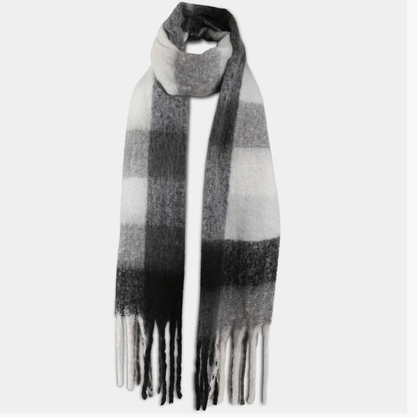 Oversized Soft Fringe Plaid Scarf