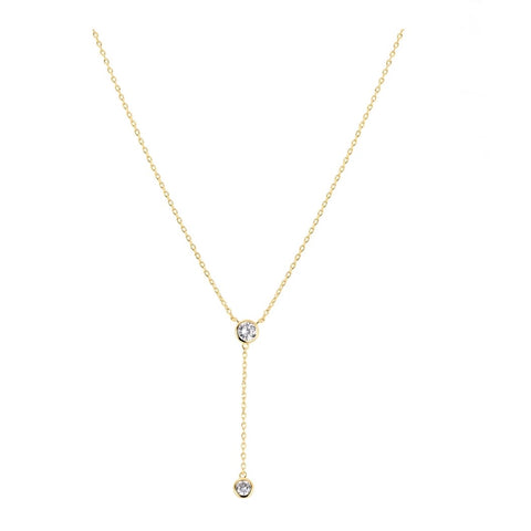 Bezel CZ Y Necklace