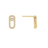 Mini CZ Paperclip Earrings