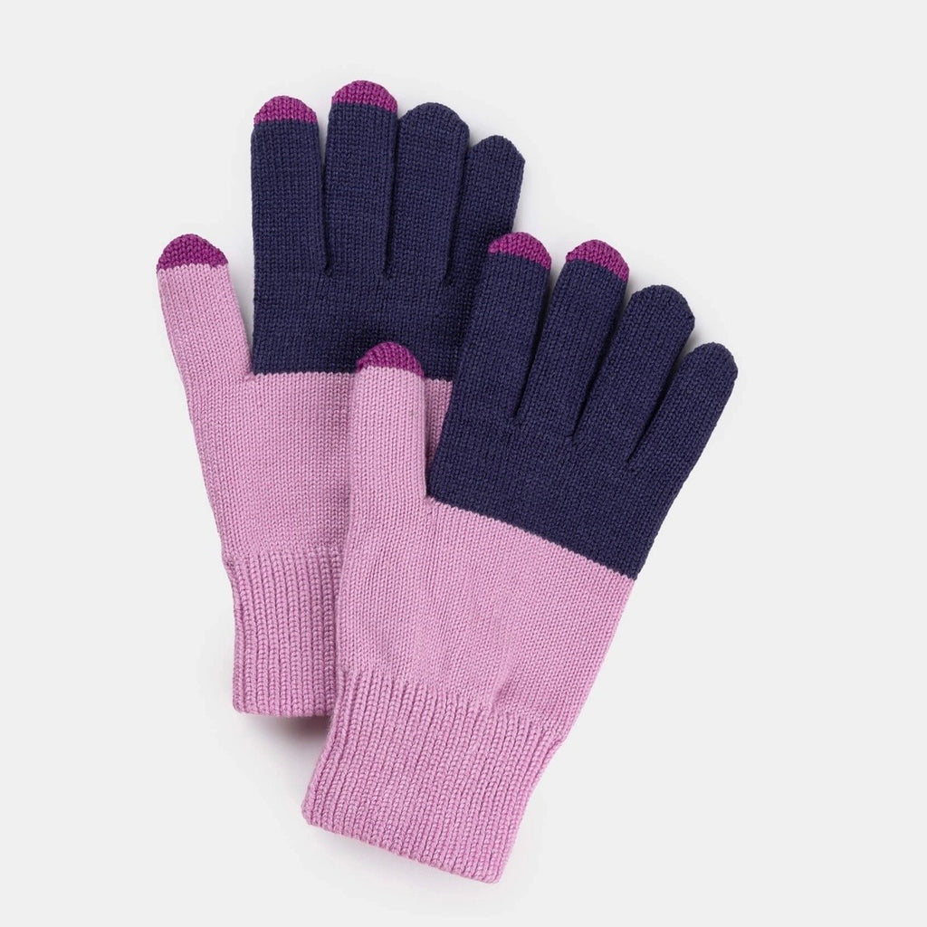 Colorblock Knit Touchscreen Gloves