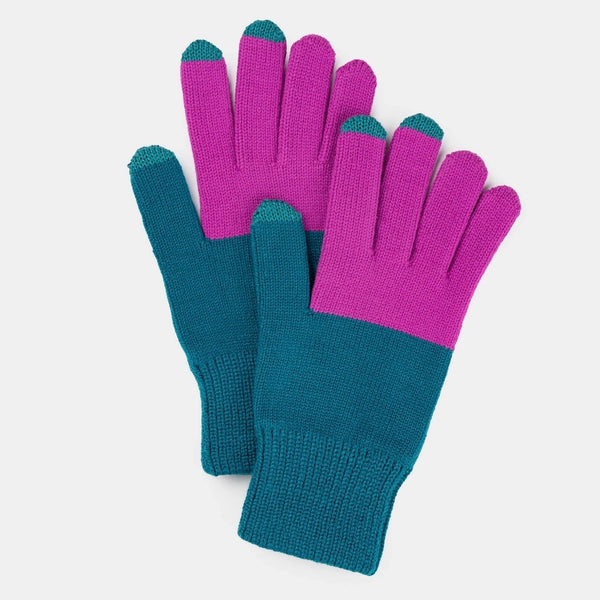 Colorblock Knit Touchscreen Gloves