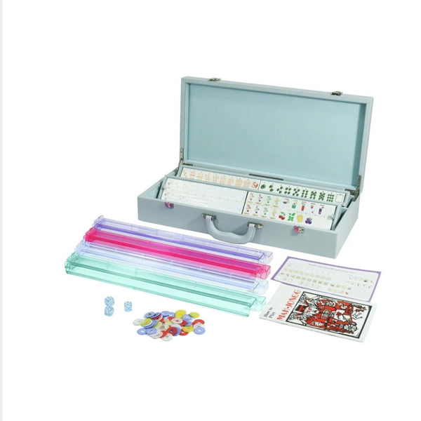 Martini Hour Mahjong Set In Pearlized Blue