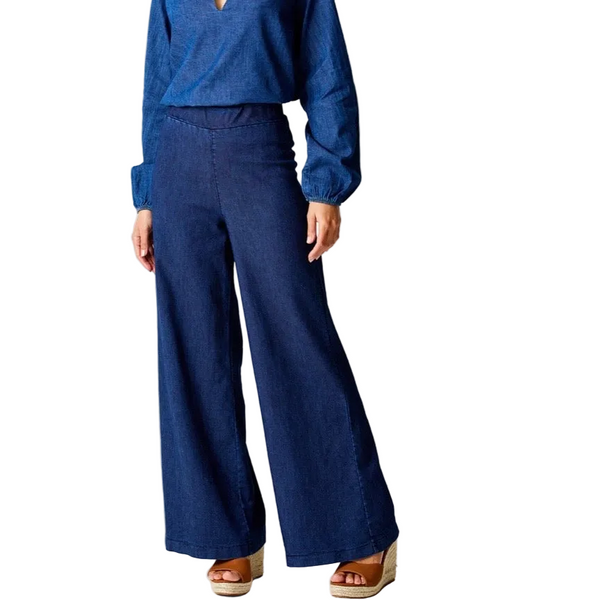 Suzy D Stretch Denim Flared  Pants