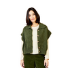 Wylee Button Thru Short Knit Waistcoat In Forest Green