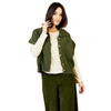 Wylee Button Thru Short Knit Waistcoat In Forest Green