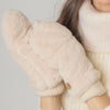 Solid Faux Fur Flip Top Mittens
