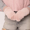 Solid Faux Fur Flip Top Mittens