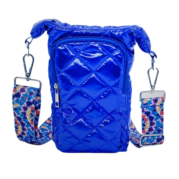 Quilted Puffer Crossbody Water Bottle Bag