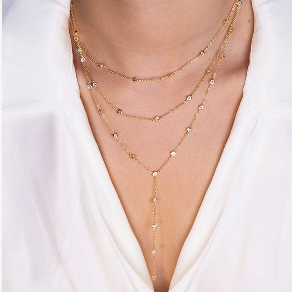 Arianna Two Strand or Y Design Diamonds By The Yard Necklace