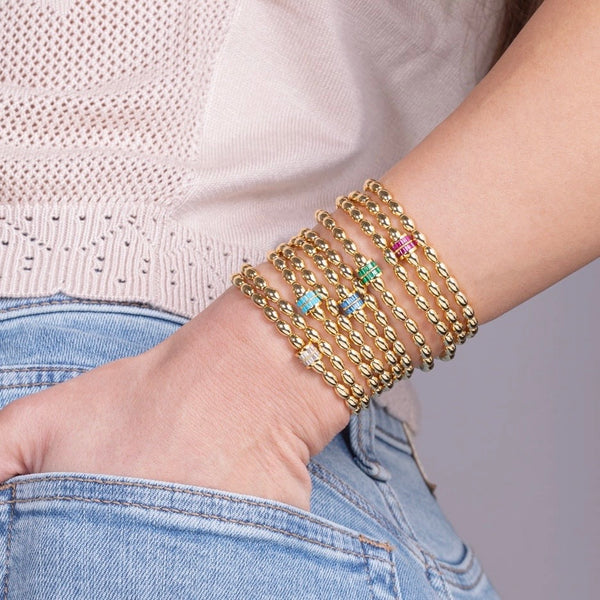 Colorful Stone Beaded Stretch Bracelets
