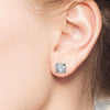 Sterling Round, Heart Or Princess Cut Stud Earrings