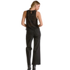 Elan Black Mesh Beaded Top