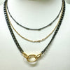 Hematite and Gold Triple-Strand Necklace