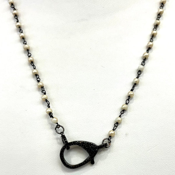 Pearl Wire Wrapped Necklace Chain