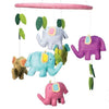 Felted Stuffed Elephant Hanging Mobile