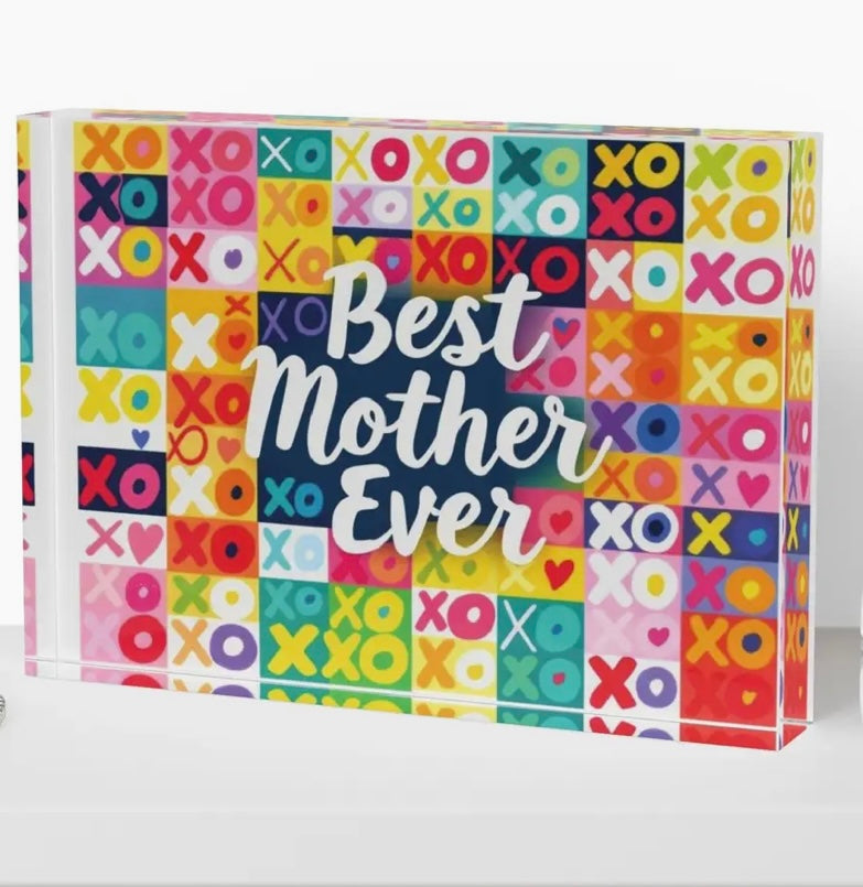 Best Mother Or Daughter Ever Crystal Block Paperweight Decor