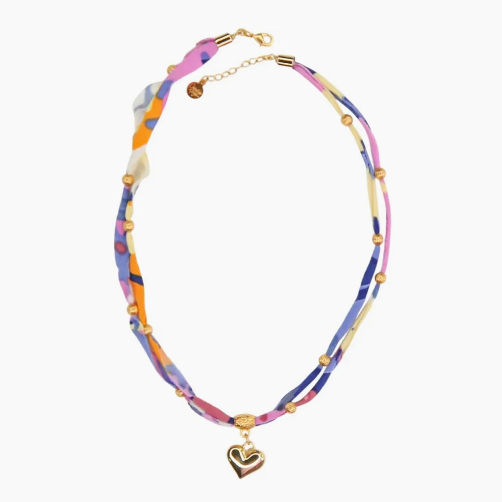 Fizz Fabric Necklace In Hot Pink