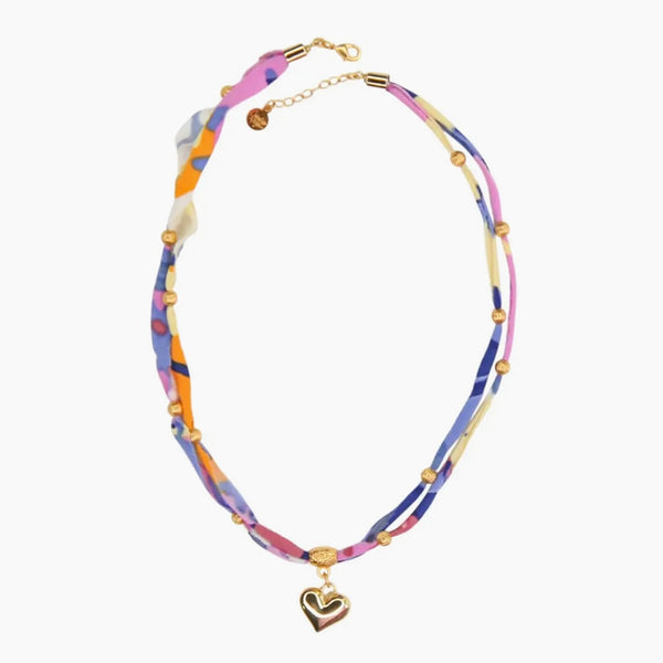 Fizz Fabric Necklace In Hot Pink