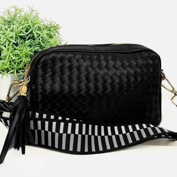 Willow Woven Camera Crossbody Bag