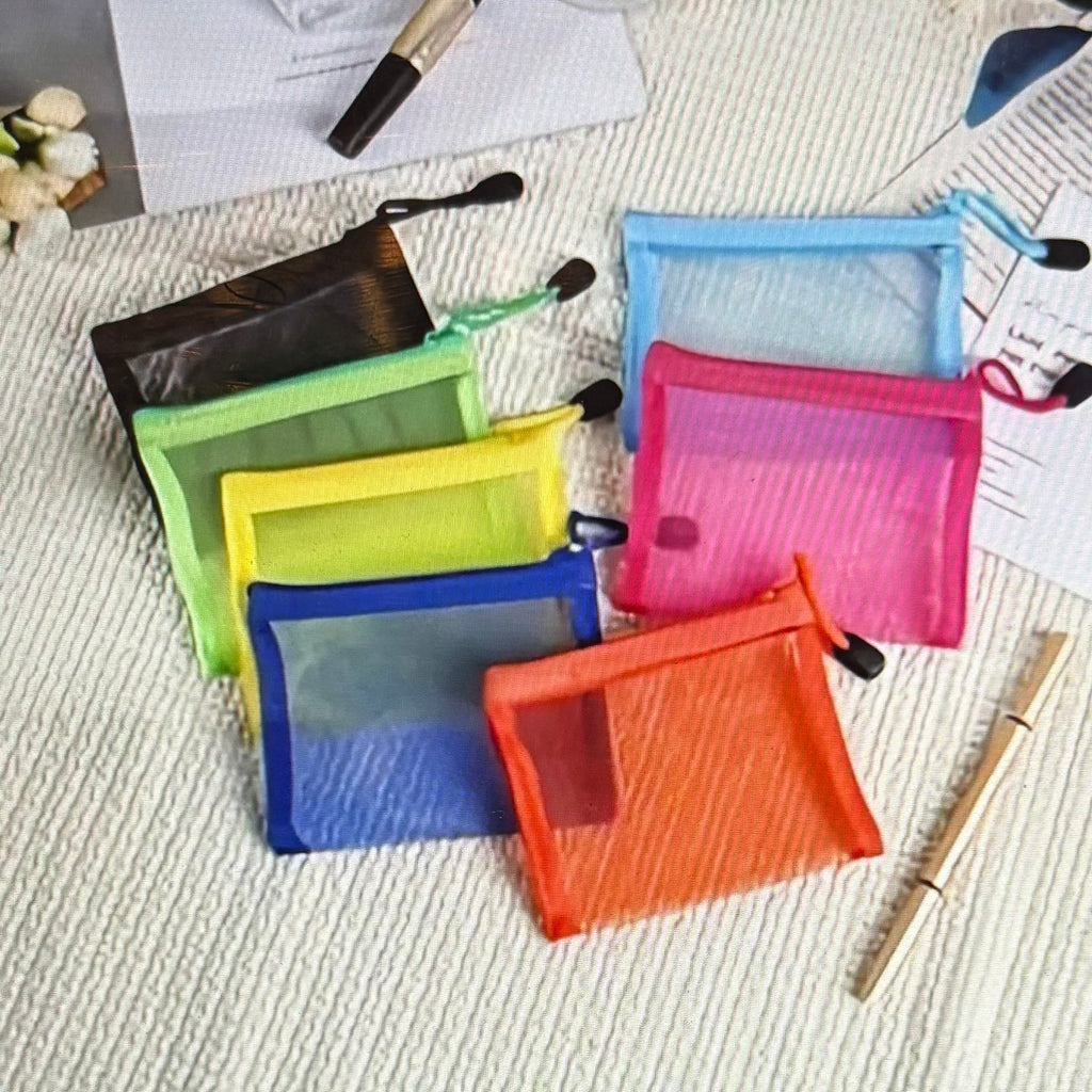 Colorful  Mesh Zip Pouches