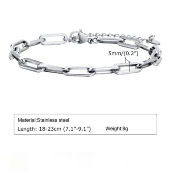 Silver Paperclip Chain Bracelet