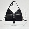 Black Nylon  And Mesh Shoulder Bag