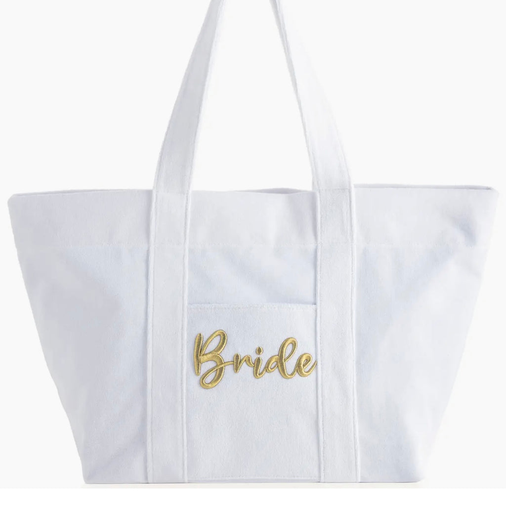 White Bride Tote In Terry Cloth