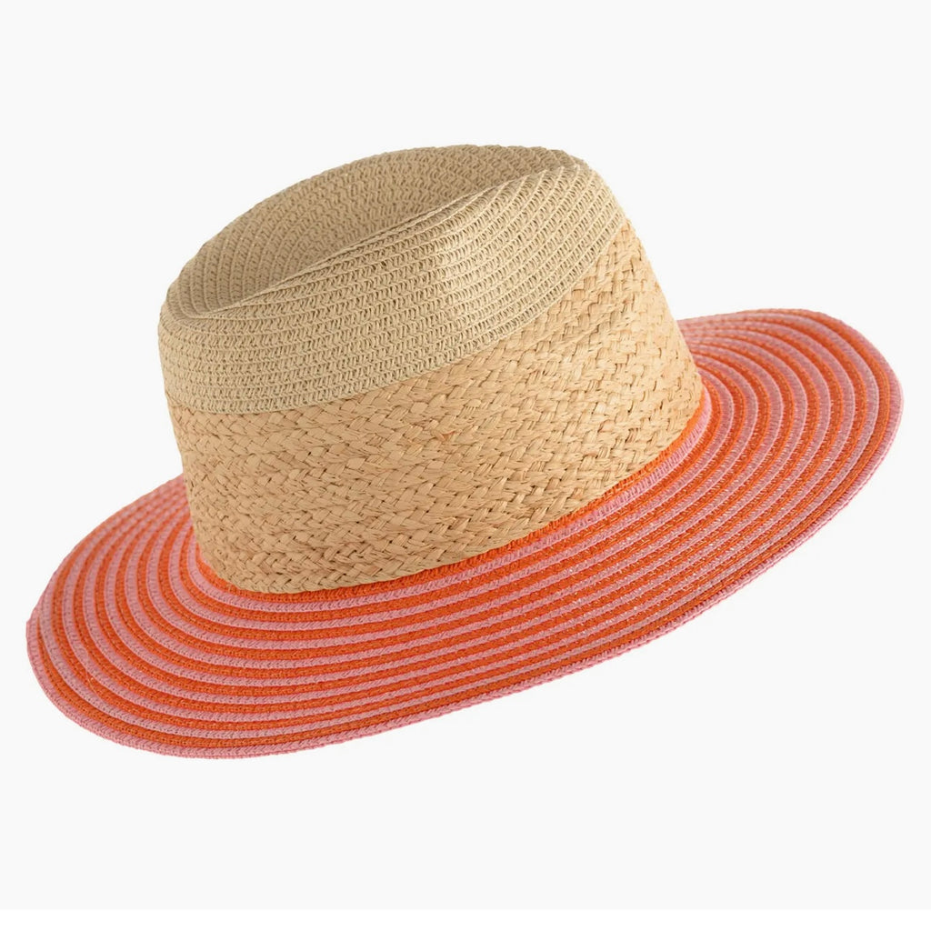 Ricci Pink or Orange Straw Beach Hat