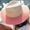 Ricci Pink or Orange Straw Beach Hat