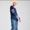 Zaket & Plover Spliced Sweater In Denim