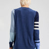 Zaket & Plover Spliced Sweater In Denim
