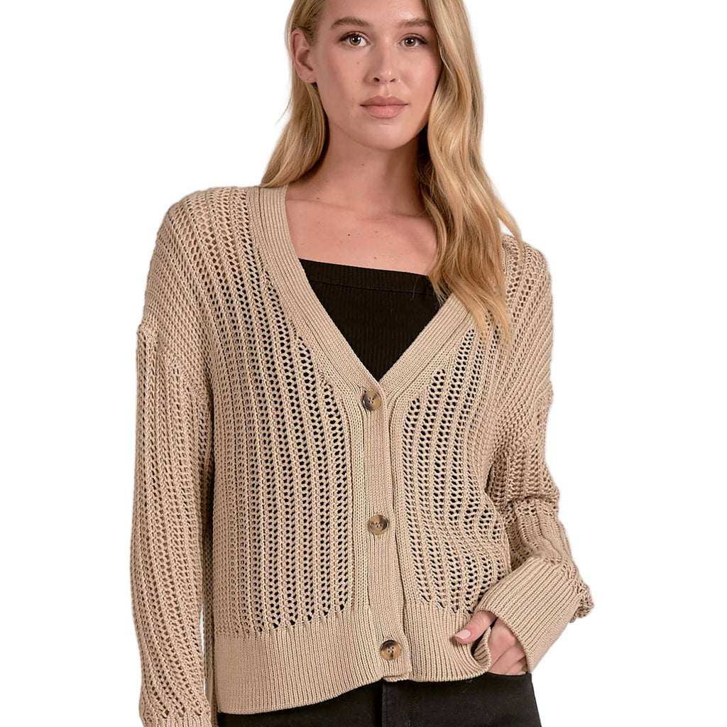 Sky Open Knit Cardigan By Elan