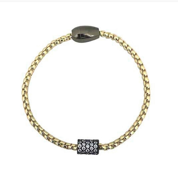 Box Chain With CZ Barrel