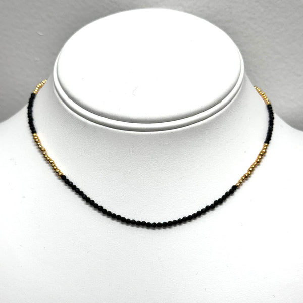 Onyx & Gold Bead Choker
