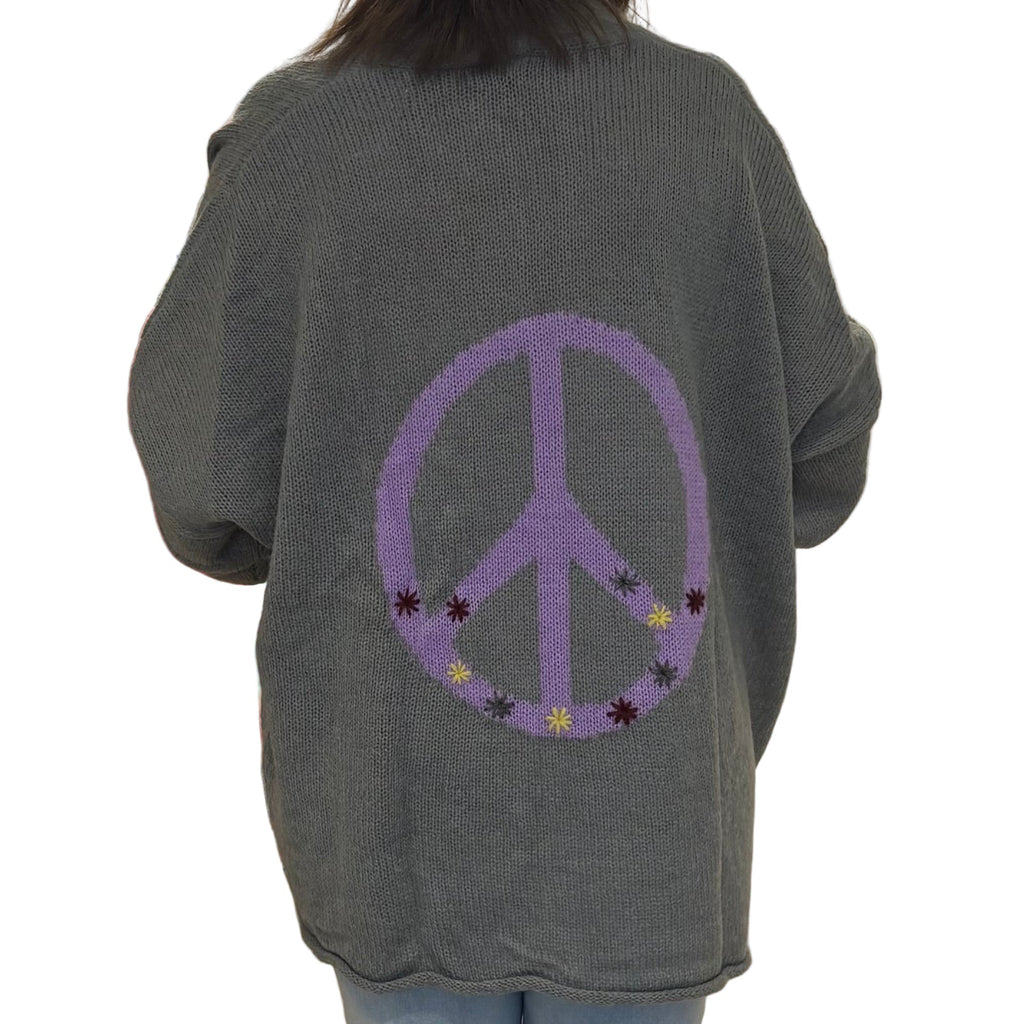 Peace Sign Cardigan By Zaket & Plover