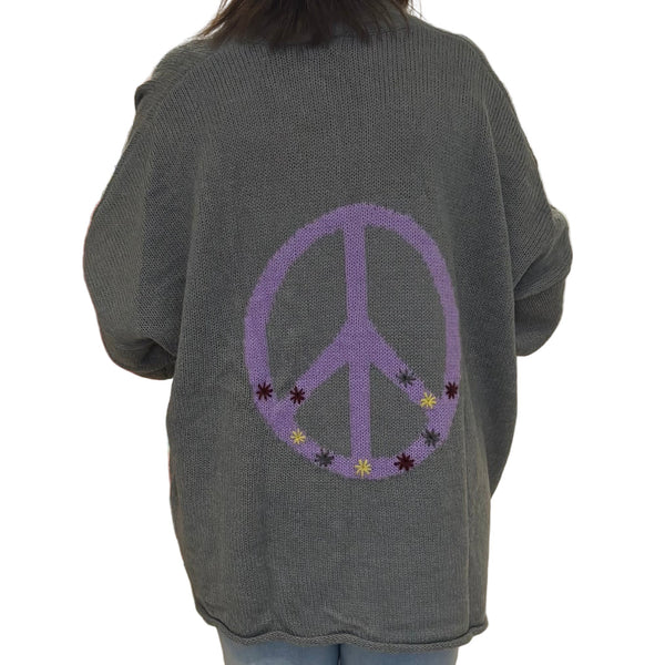Peace Sign Cardigan By Zaket & Plover