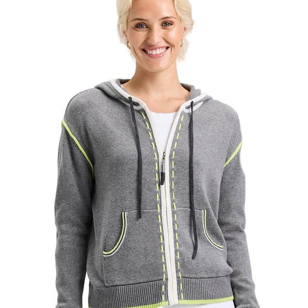 Zaket & Plover Zip Threaded Hoodie Sweater