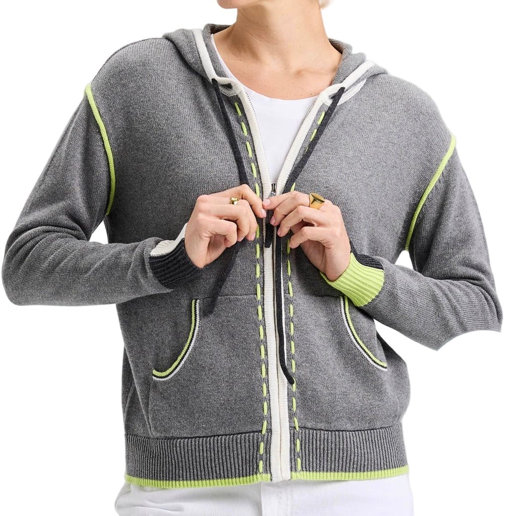 Zaket & Plover Zip Threaded Hoodie Sweater