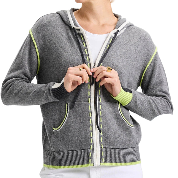 Zaket & Plover Zip Threaded Hoodie Sweater